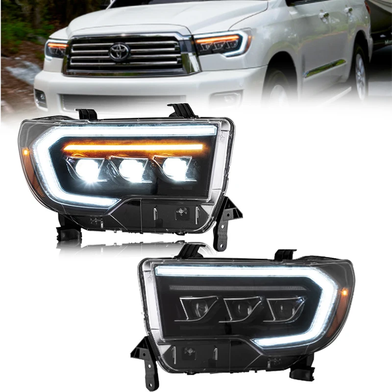 07-13 Headlight assembly for Toyota Tundra 2007-2013 ALL LED Headlights For Sequoia LED Headlight Bi- Xenon LED DRL Head Lamp