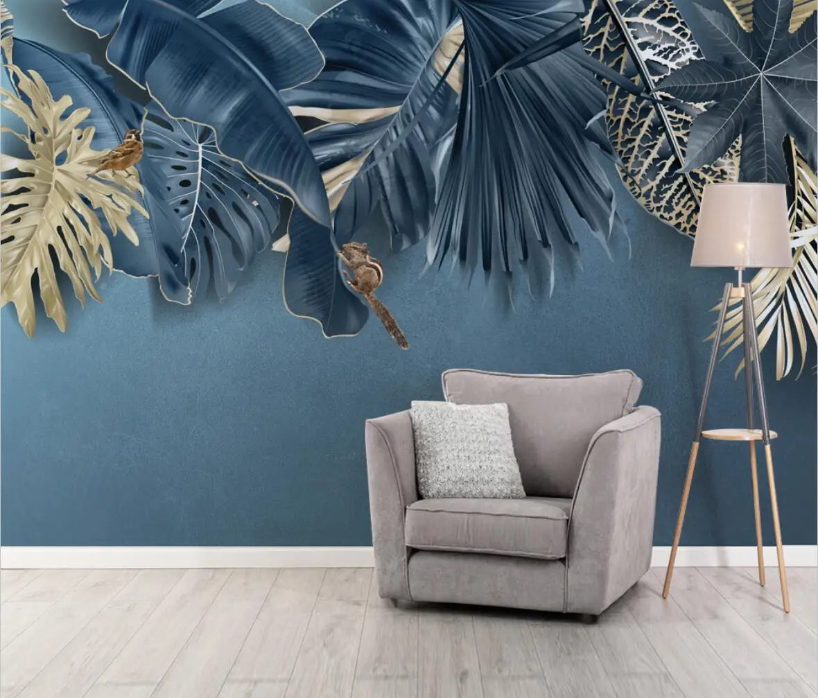 beibehang Custom Tropical plants wall Painting wallpapers for Living Room Decoration 3D Wallpaper For Bedroom wall decaration