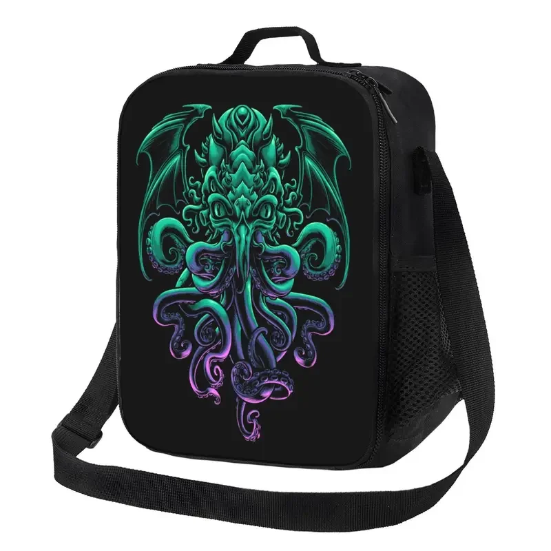 

Cool H.P. Lovecraft Cthulhu Insulated Lunch Bag for School Office The Old God of R'lyeh Portable Thermal Cooler Lunch Box Kids