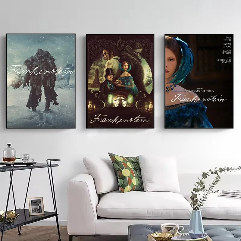 فرانكنشتاين 2025 فيلم الرعب الساخن جودة عالية خمر المشارك حائط لوح رسم الفن صور ديكور غرفة نوم المنزل #2