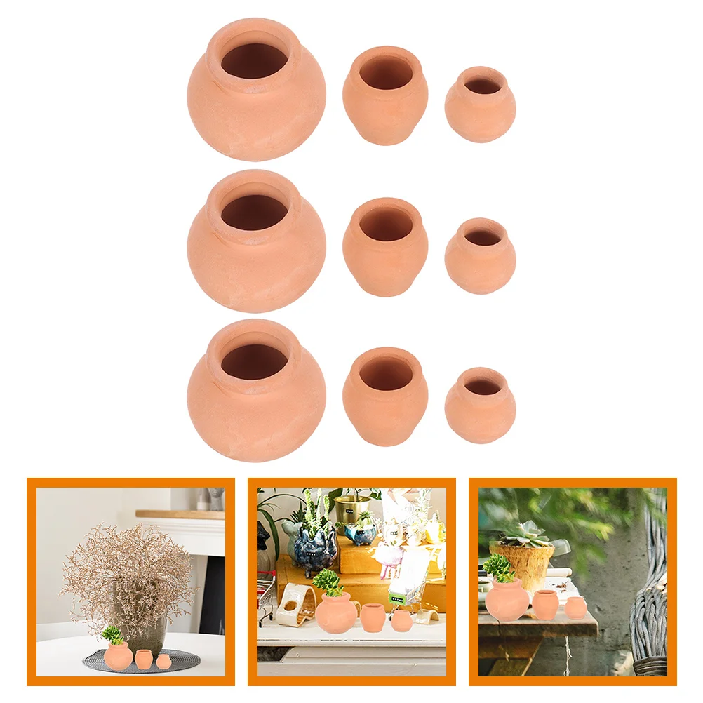 9 Pcs Mini Succulent Planter Flower Containers Nursery Pot Round Basin Permeable Pots Ceramic Gardening Ceramics Practical