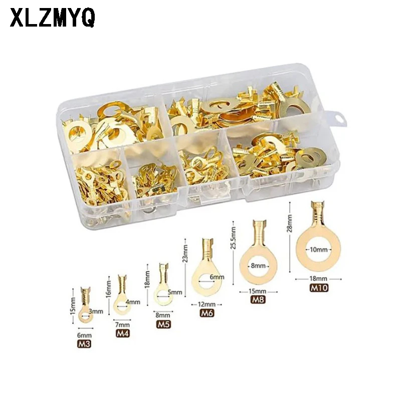 150pcs Terminal Block Wire Connector M3/M4/M5/M6/M8/M10 O-type Ground Lugs Terminal DIY Electronic Kit