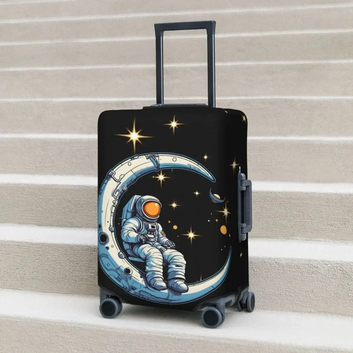 Astronaut On The Moon Suitcase Cover Flight Planets Cute Fashion Fun Luggage Supplies Travel Protector