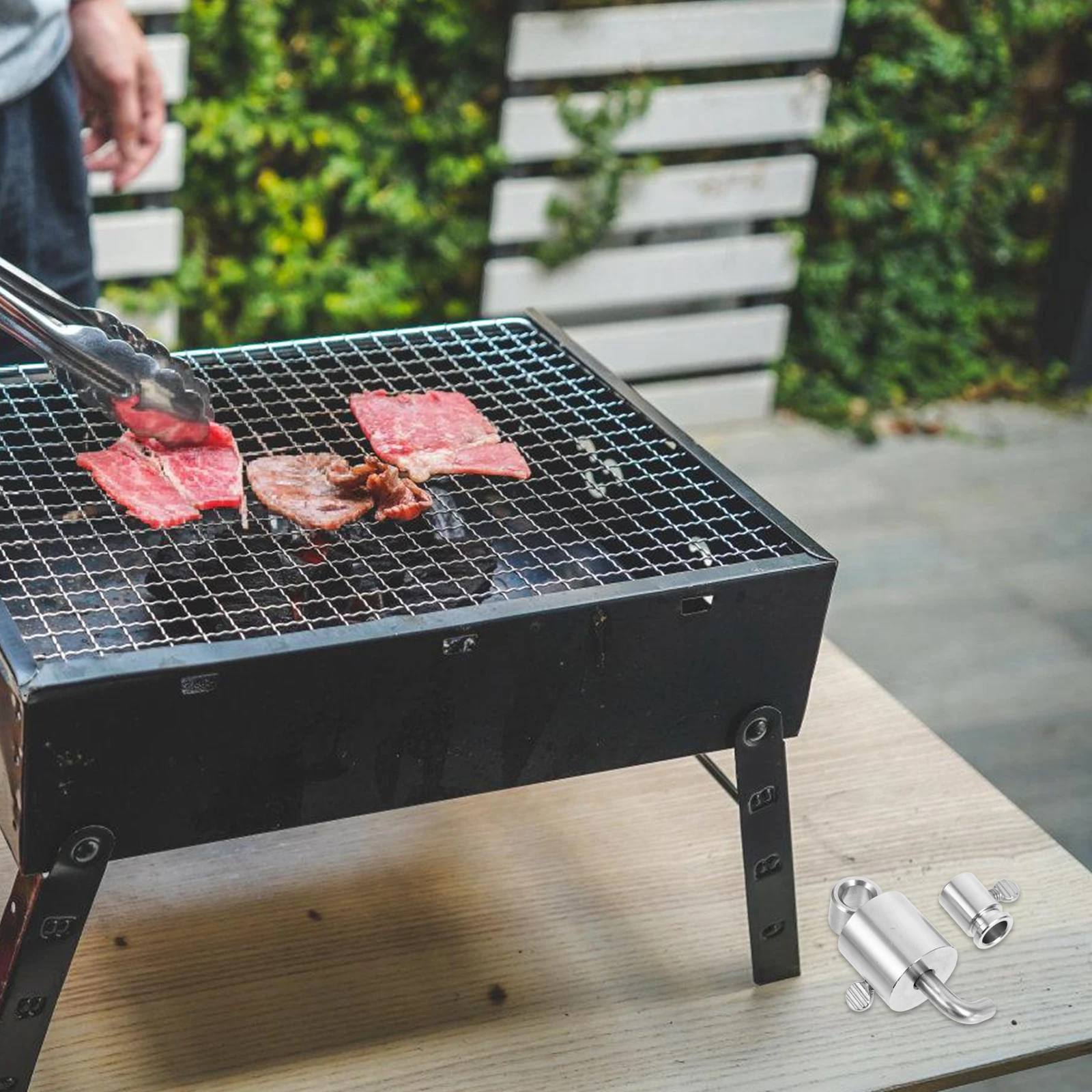 

Stainless Steel Rotisserie Balance Weight Electric Grill Spit Adjustable Counterweight BBQ Accessory Anti-Tip Spit Rod Stopper