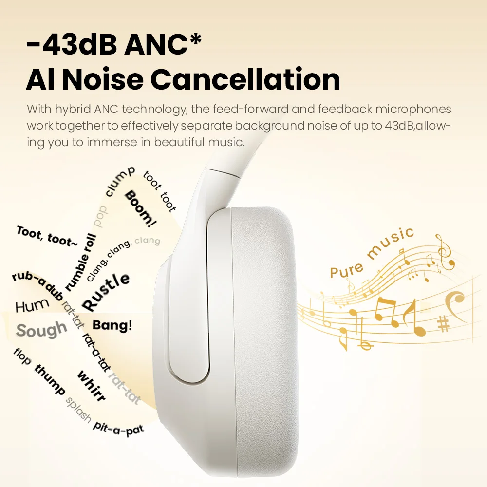 Беспроводные Bluetooth 5,4 наушники HAYLOU S30 с микрофоном, шумоподавляющие наушники, Hi-Res аудио 43dB активные 40 мм наушники с Драйвером