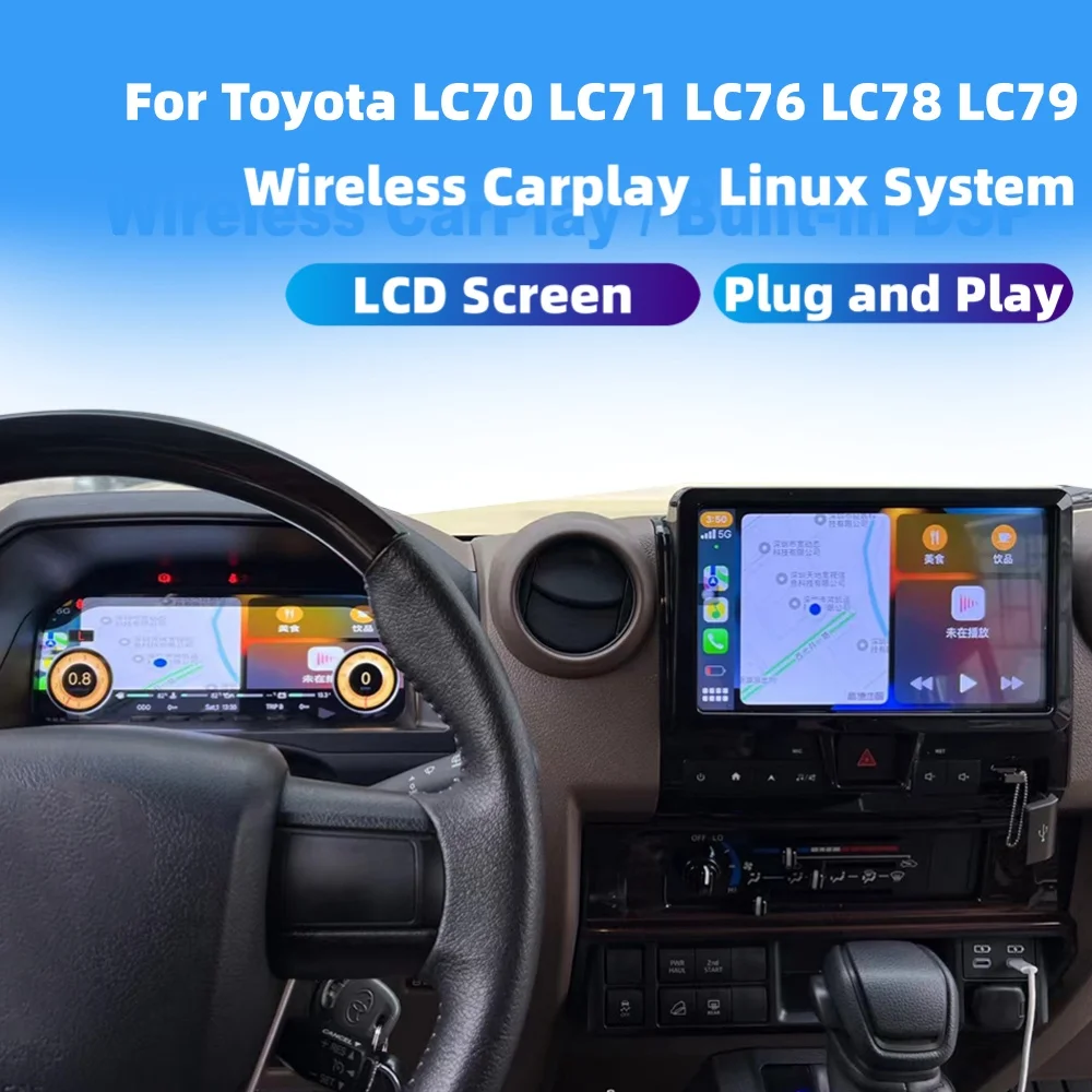 

For Toyota LC70 LC71 LC76 LC79 2005~2024 Virtual Cockpit Speed Meter LCD Cluster Instrument Panel Multimedia Player Dashboard