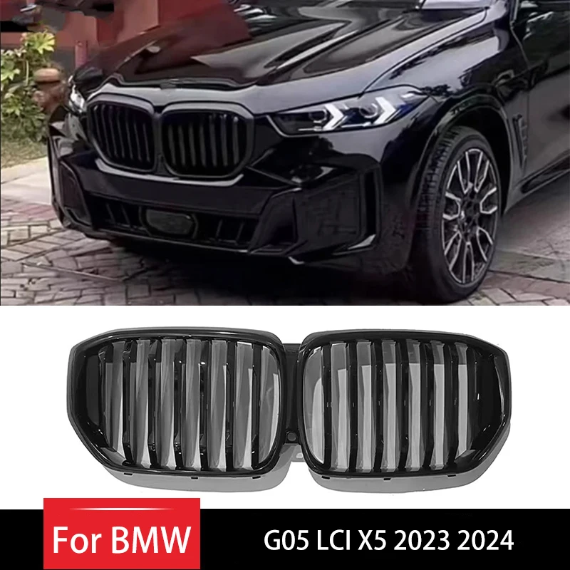 

Детали для гоночного гриля передняя решетка радиатора для BMW G05 LCI X5 2023 2024, верхний бампер, козырек, сетка, автозапчасти, замена ярко-черного цвета