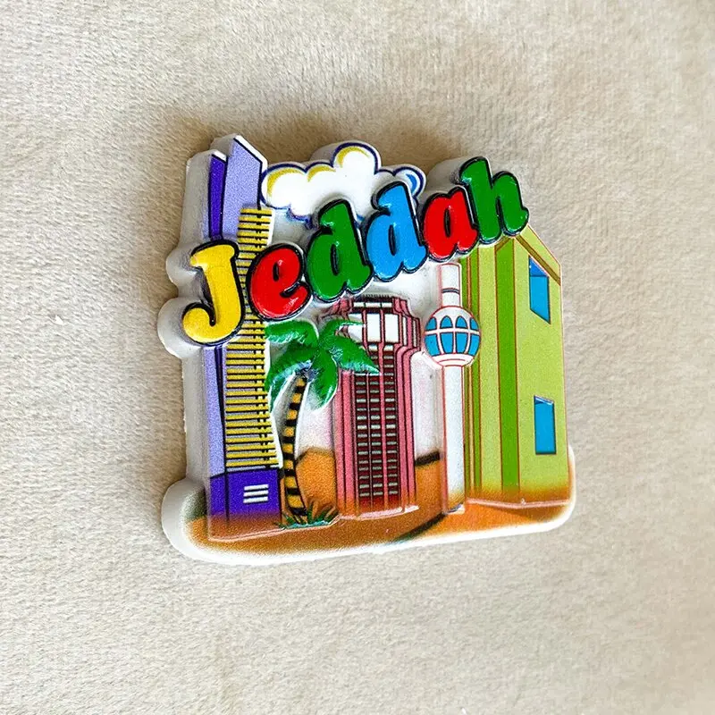 

Saudi Jeddah Port tourist souvenirs 3d three-dimensional home decoration personality creative magnetic refrigerator magnets