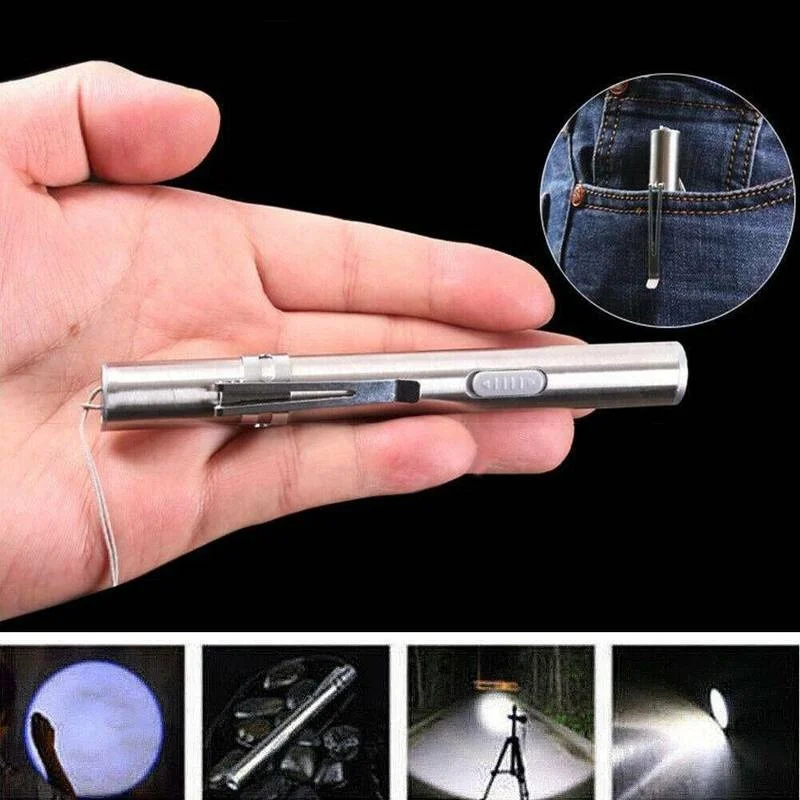 Medical Led Lamp Portable Professional Medical Handy Pen Light USB Rechargeable Mini Flashlight LED Torch with Stainless Steel