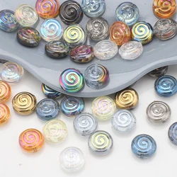 30Pcs 12mm Crystal Glass Round Loose Beads Screw thread Shape for Jewelry DIY Making Bracelet Earring Necklace Garment Decor