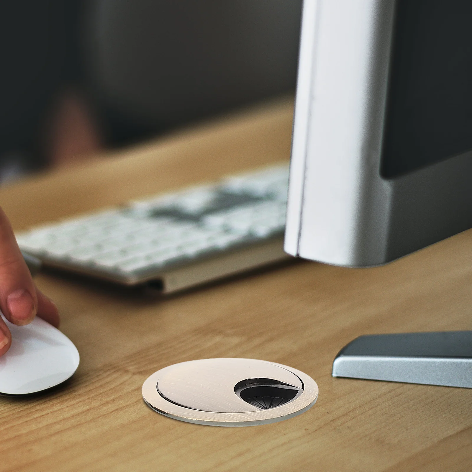 

2Pcs Round Cable Hole Cover Practical Desk Wire Organizer for Tidy Workspaces Cord Grommet Wire Cable Hole Cover