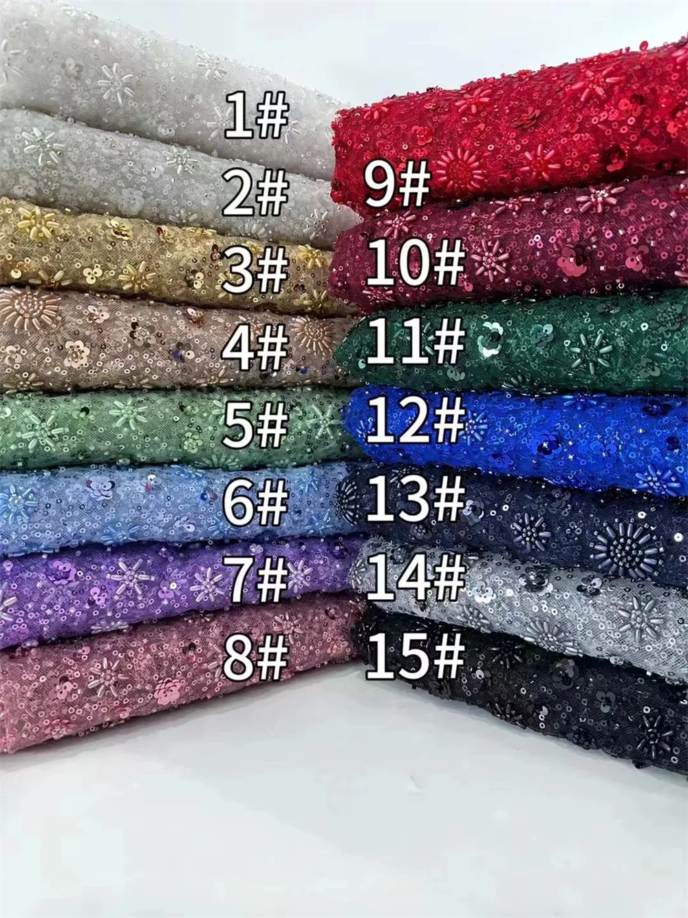 Salouva African Beaded Sequins Fabric 2024 High Quality Lace French Embroidery Beads Tulle Lace Fabric For Women Wedding Dresses