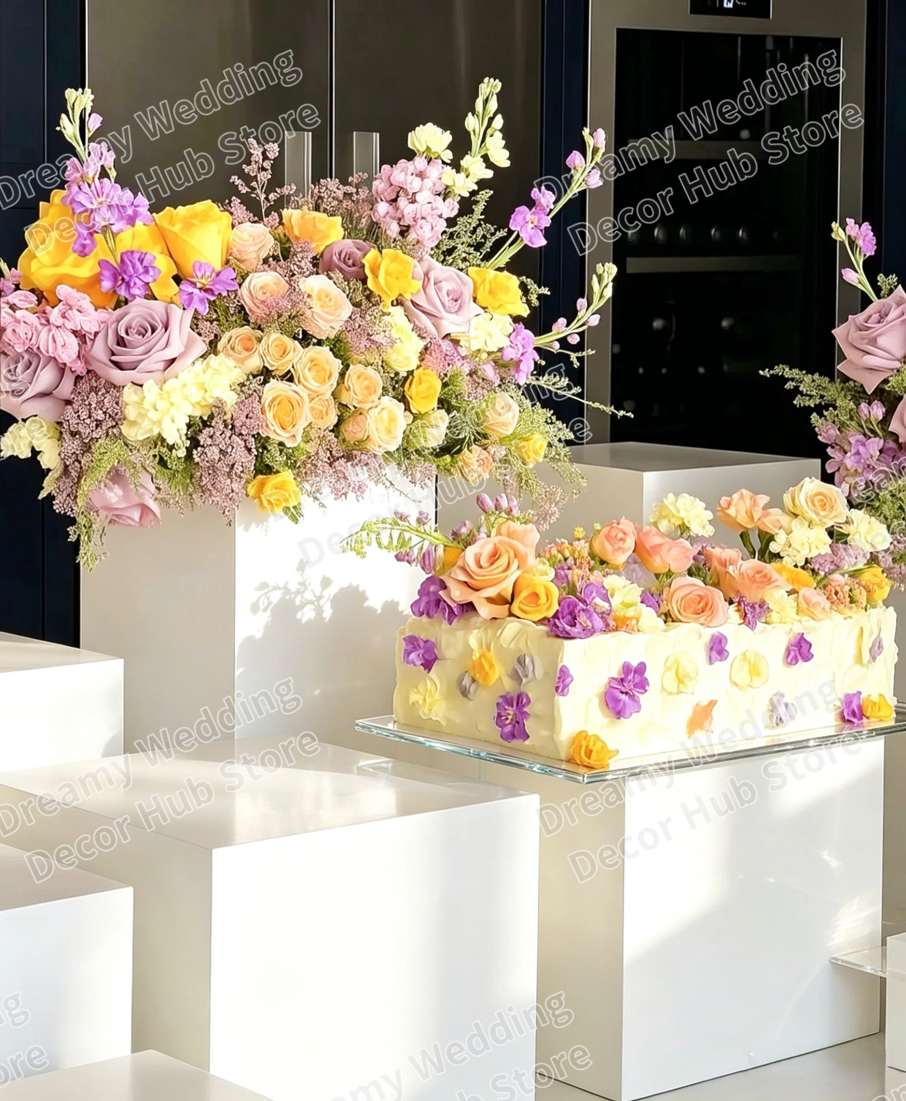 6 Soportes de Acrílico Blanco para Pasteles y Postres, Exhibidores para Decoración de Bodas, Buffets, Fiestas, Meriendas y Decoración de Mesas Frías