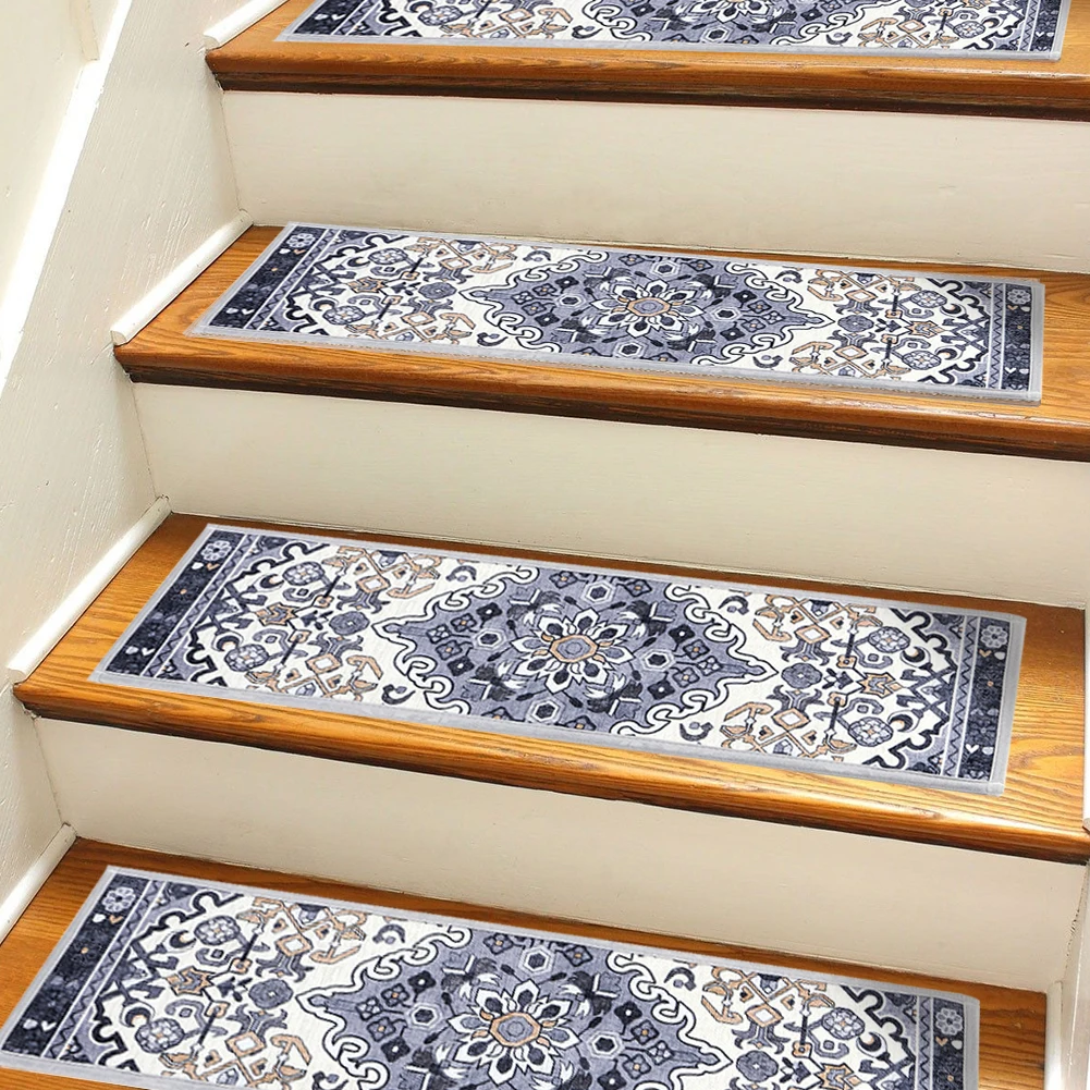 

15pcs Non-Slip Staircase Mat Stair Carpet Treads Stair Pads Rug Tread Safety for Kids Elders and Dogs Home Hospistal Indoor Use