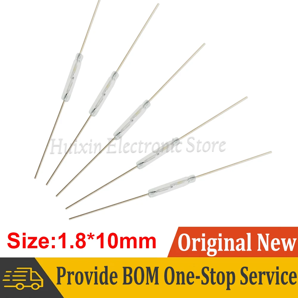 

5pcs MKA10110 Reed Switch 1.8*10mm Magnetic Control Reed Switches Glass Normally Open NO Contact For Sensors