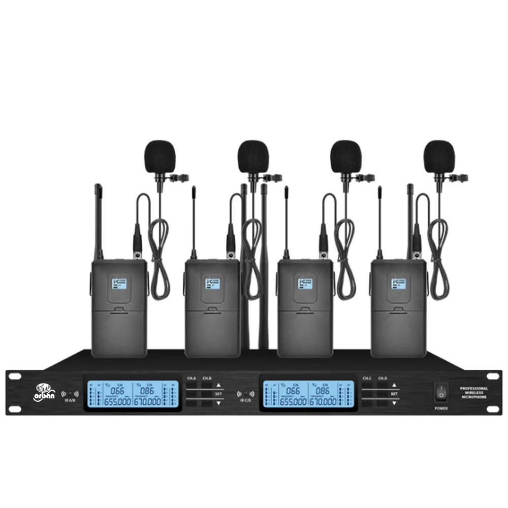 

Professional UHF wireless microphone system lavalier microphone for church school outdoor activities stage microphone