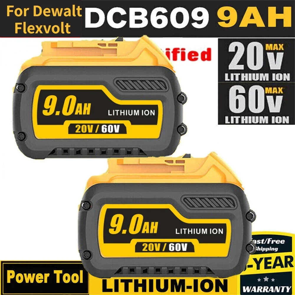 For DEWALT18650 Battery 20V For Flexvolt 20V/60V MAX Replacement Li-ion Battery DCB609 DCB547-XJ DCB200 Power Tool Batteries