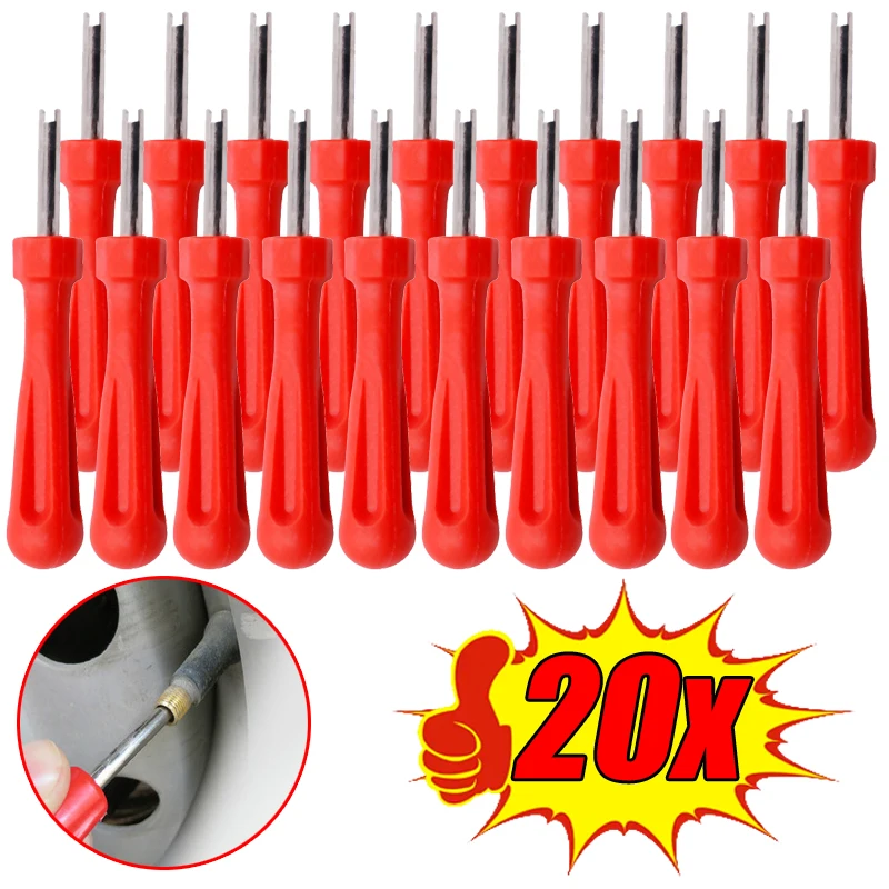 Set di 1/20 Pezzi di Strumenti per la Rimozione del Nucleo della Valvola del Pneumatico per Auto, Bici, Moto, Camion, Attrezzi per la Riparazione del Stelo della Valvola, Cacciavite per il Nucleo della Valvola del Pneumatico