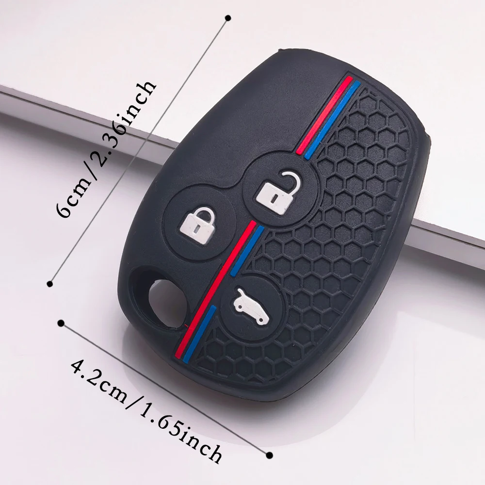 Soft Key Cover For Renault Duster Sandero Logan Clio Symbol Captur For Dacia Logan For Nissan Terrano with carabiner lanyard view 4