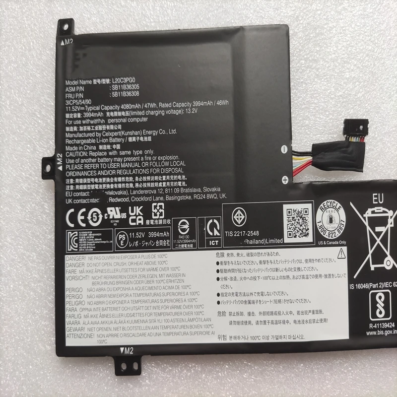 L20C3PG0 L20D3PG2 Battery For Lenovo FLEX 3 Chromebook 11IJL6 82N3 11M836 82KM 100E 300E 500E Gen3 82J8 82J7 82J9 82JA 82JC 82JB