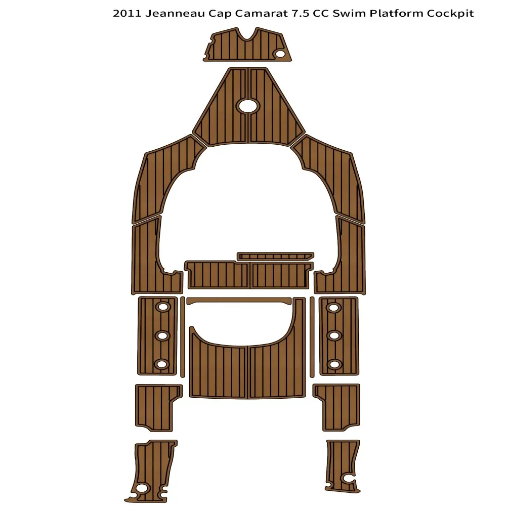 

Кепка Jeanneau 2011 Camarat 7,5 CC, платформа для плавания, кокпит, лодка, напольный коврик из тикового дерева из ЭВА, самоклеящийся стиль Seadek MarineMat