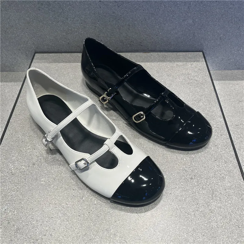 

Fashion Round Toe Women Flats Outdoor Solid Design Buckle Strap Mary Janes Girls Shoes Casual Cover Heel Zapatos Mujer