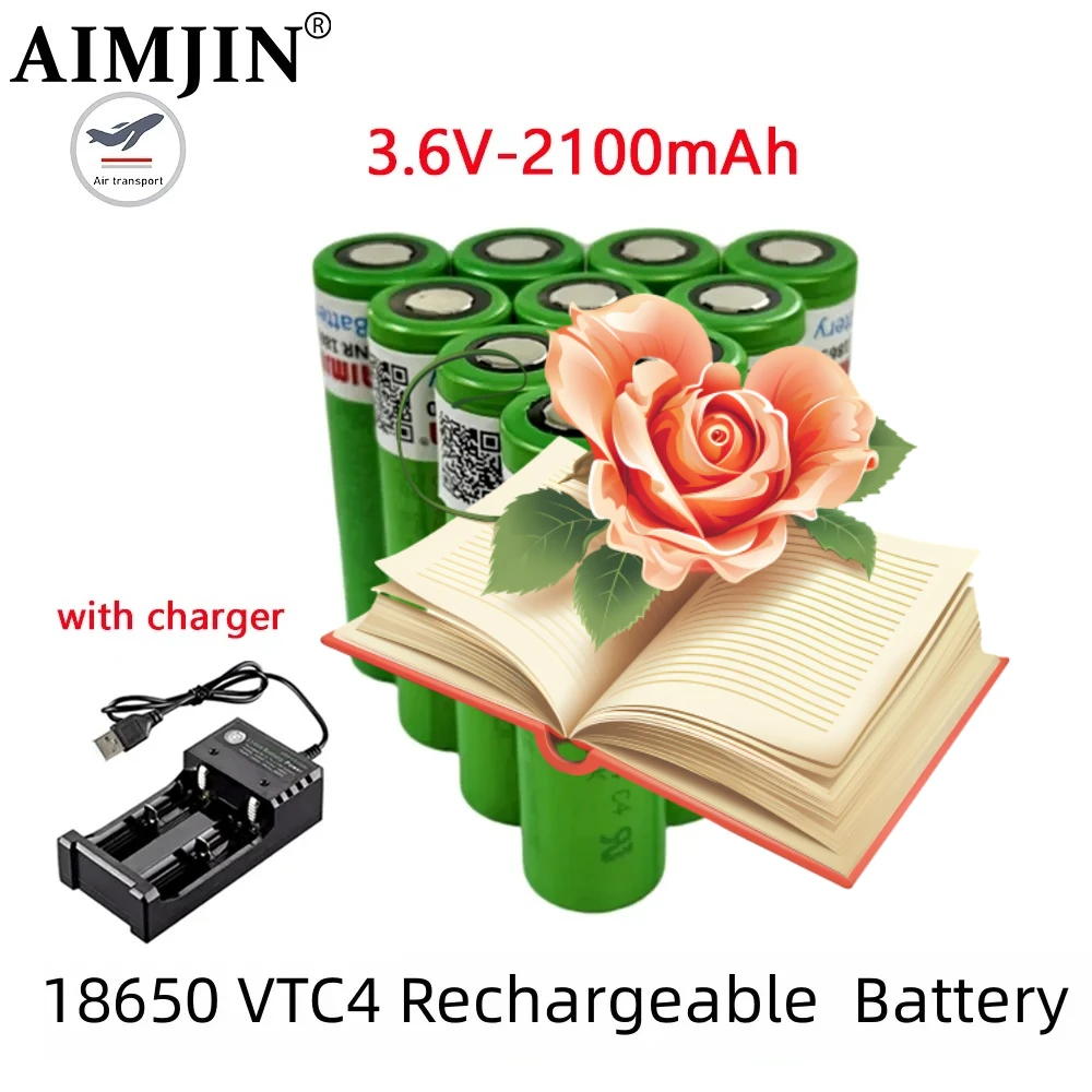

100% Original 18650 VTC4 Rechargeable Lithium-ion battery 3.6V 2100mAh suitable for electronic cigarettes, flashlights etc