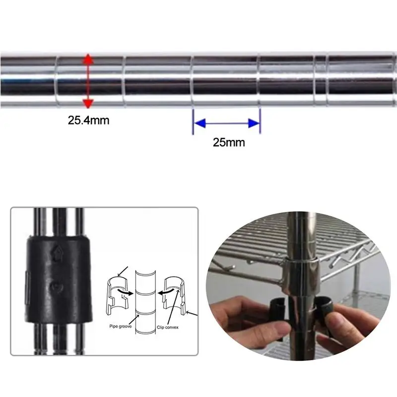 Manguitos de estantería de alambre, Clips de bloqueo de estantería, juego de Clips de plástico fijos de tubo de bambú, accesorios de estantería para el hogar de alta calidad, 50 paquetes