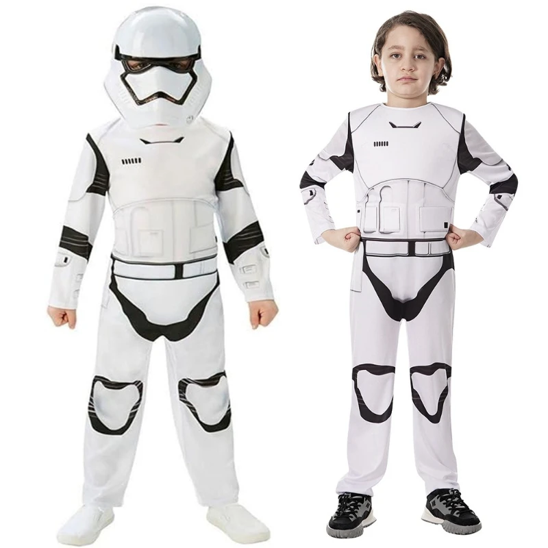 Disfraz de Star Wars Stormtrooper para niños y adultos, mono con estampado 3D y casco, traje para fiesta de Carnaval y Halloween
