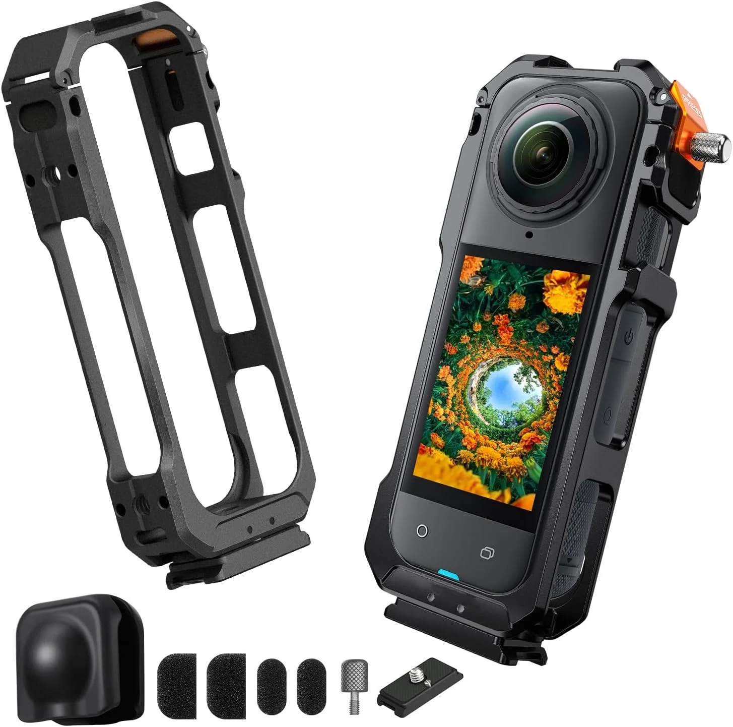 Cage de protection pour Insta360 X5, boîtier avec support griffe froide compatible avec les accessoires Insta360 X5