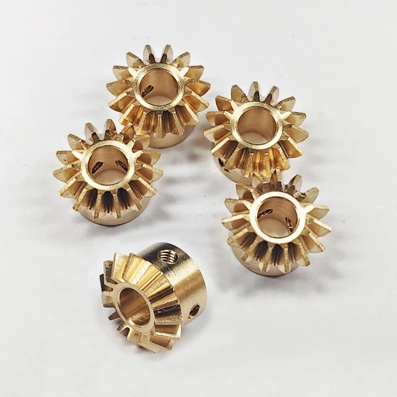 5PCS Modulus 1 Shaft Hole 6mm Bevel Gear 90 Degree Right Angle Drive Brass Umbrella Gears for Model Motor Shaft Pinion Adapter