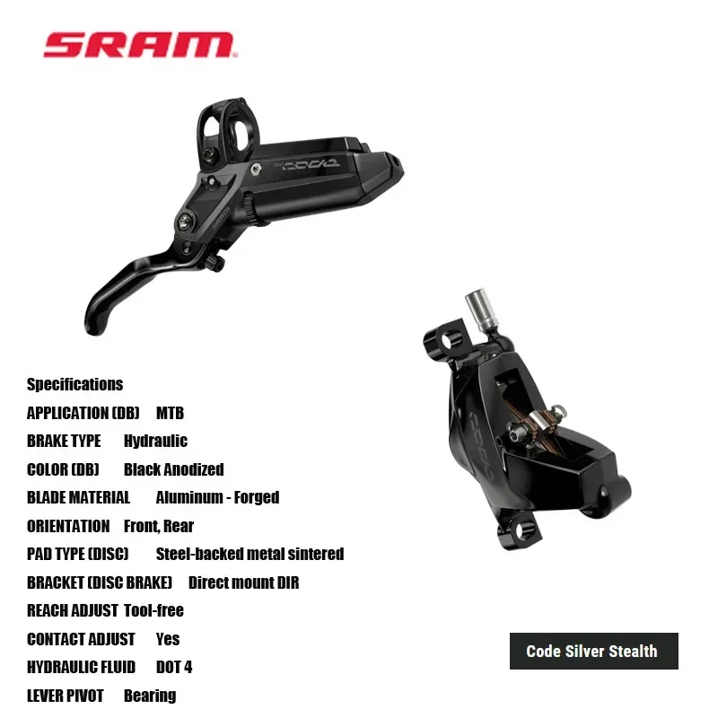 SRAM MODEL Code Silver Stealth Hydraulic BRAKE Front and Rear Designed for the most heavy-duty braking needs