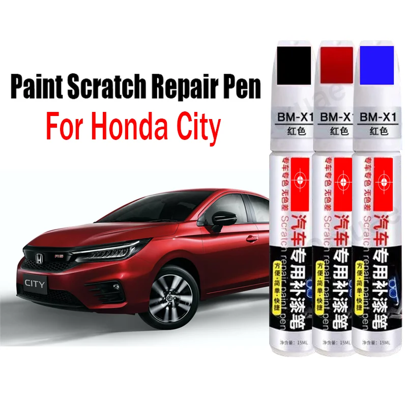 Car Paint Scratch Repair Pen Touch- Up Pen for Honda City Car Paint Scratch Remover Accessories White Black Red Blue Silver Grey