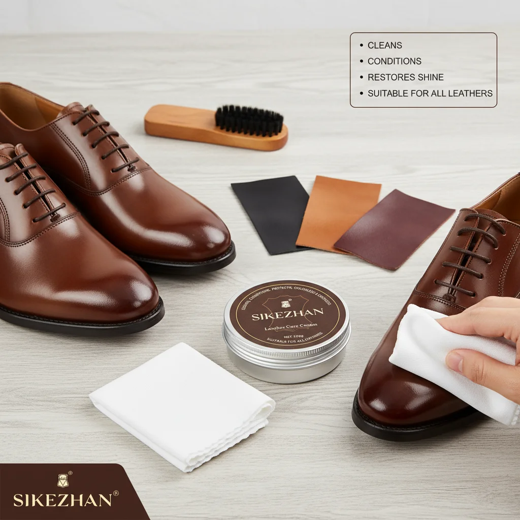 Leder-Schuhpflegecreme – Farblose Schuhcreme und Lederpflege zum Reinigen, Nähren, Wiederherstellen und Schützen von Schuhen und Stiefeln