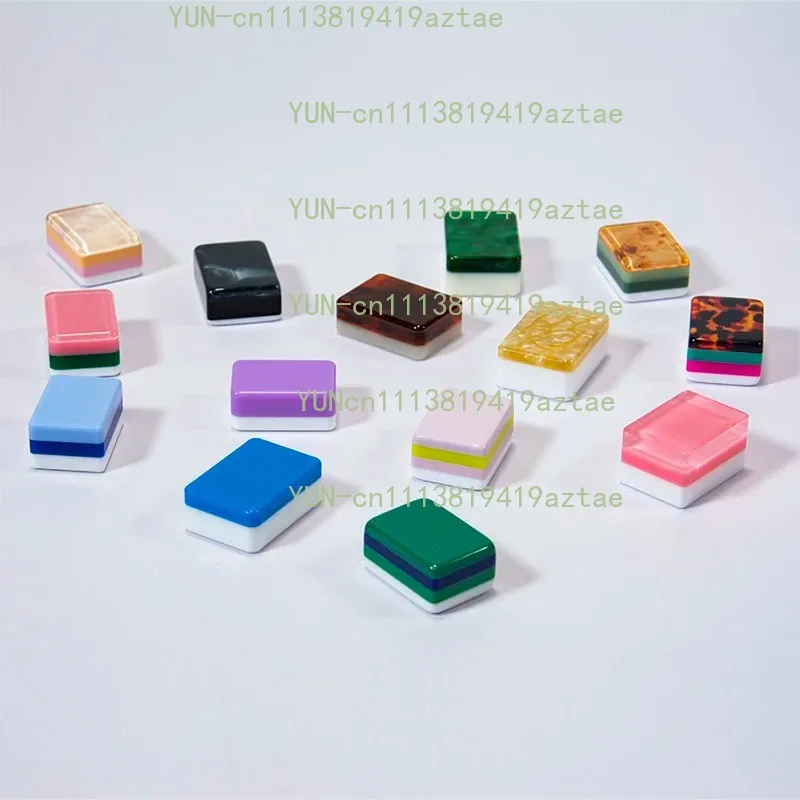 Custom Acrylic 4-Layer Luxury Engraved Eco-Friendly Durable Portable Mahjong Tiles Set Blank Mahjong Tiles
