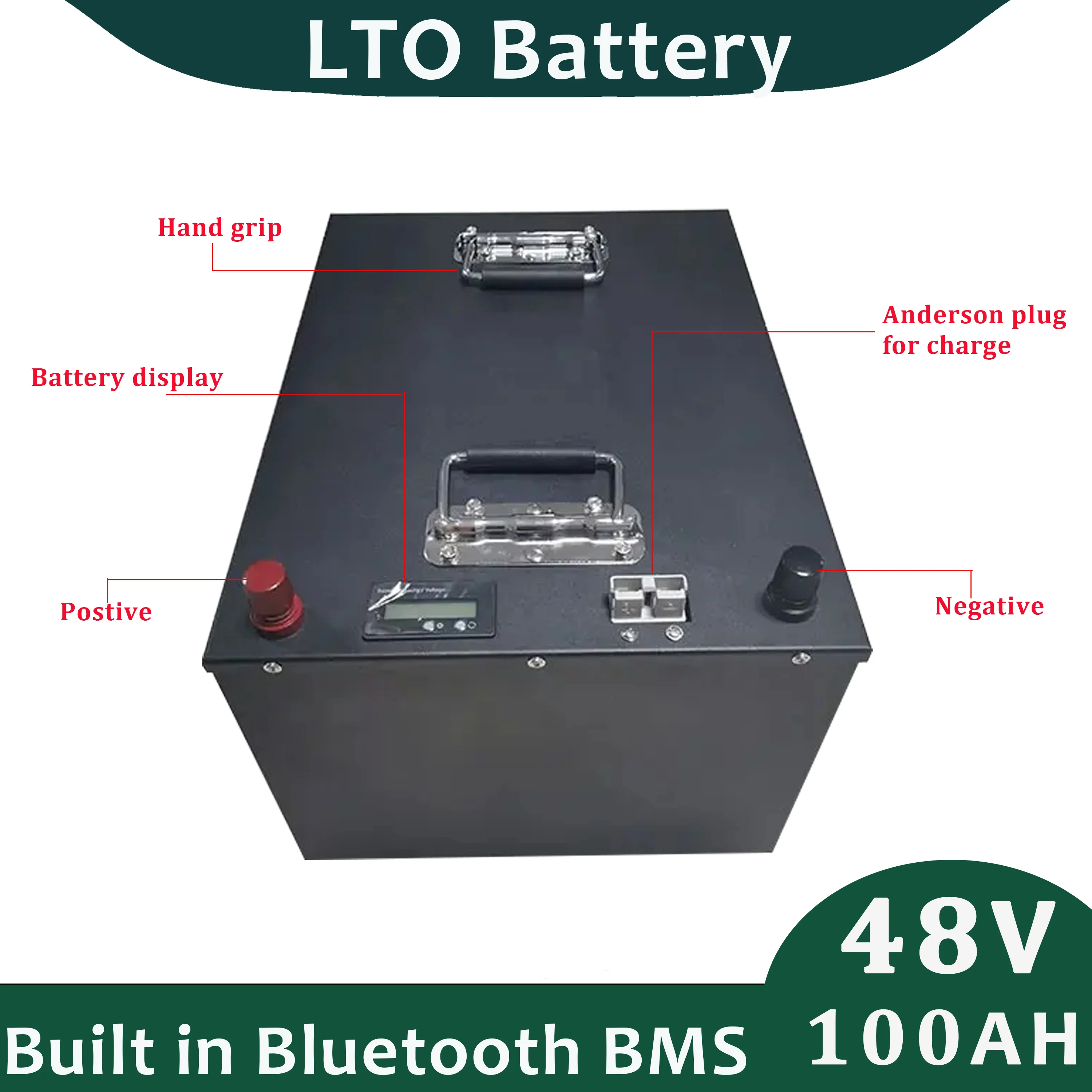 48V 100Ah LTO Rechargable Battery Pack with 10A Charger Perfect for Grid Energy Storage Electric Vehicles