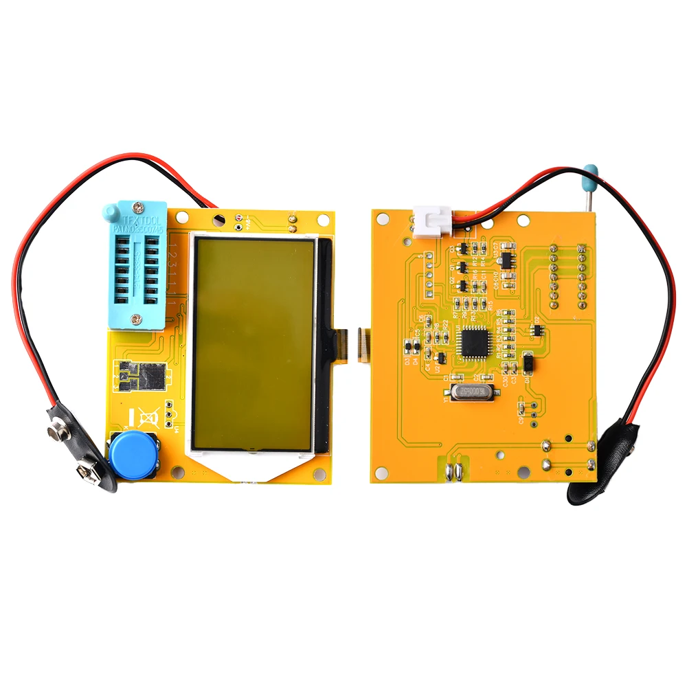 LCR-T4 M328-Battery LCD Digital Transistor Tester Meter Diode Triode Capacitance ESR Meter For MOSFET/JFET/PNP/NPN L/C/R1+Case