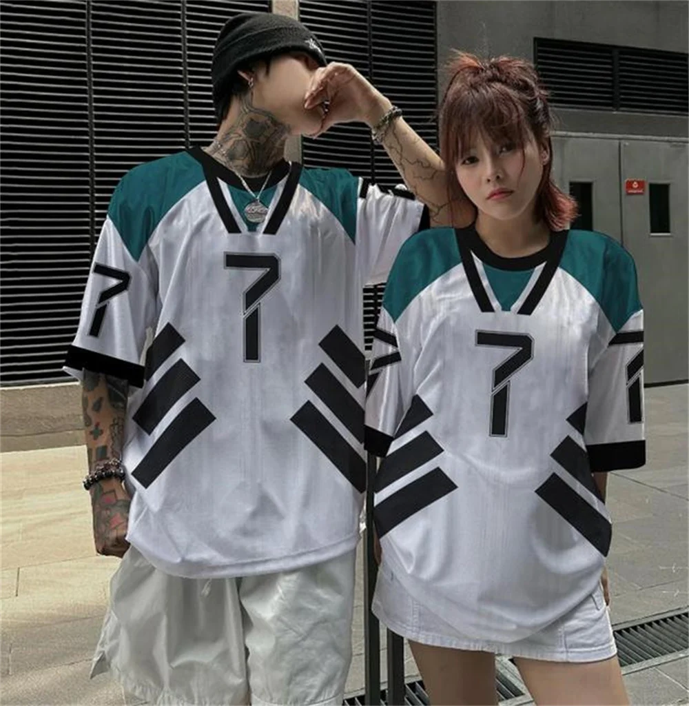 

Jersey T-Shirt Fan Culture Shirt Number Letter Printed Men's T-Shirt Street T Shirt Men Short Sleeved Hip Hop Oversize T Shirt