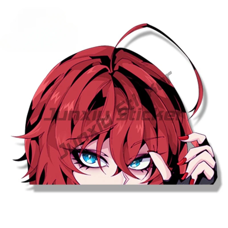 Gothic Rias Gremory Car Sticker Anime High School D×D Sketch Waifu Decal JDM Cartoon Peeker Girl Fanart Waterproof Stickers