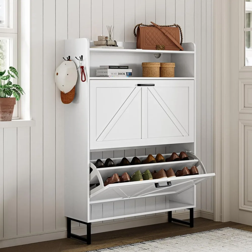 Shoe Cabinet with 2 Flip Drawers, 45