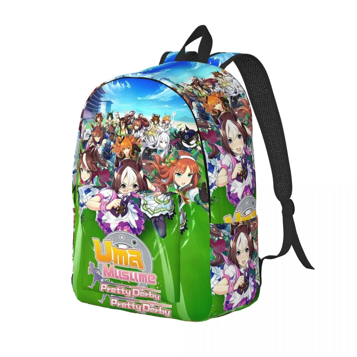 Umamusume Pretty Derby Cool Backpack Durable High School Hiking Travel Anime Game Daypack for Men Women College Canvas Bags