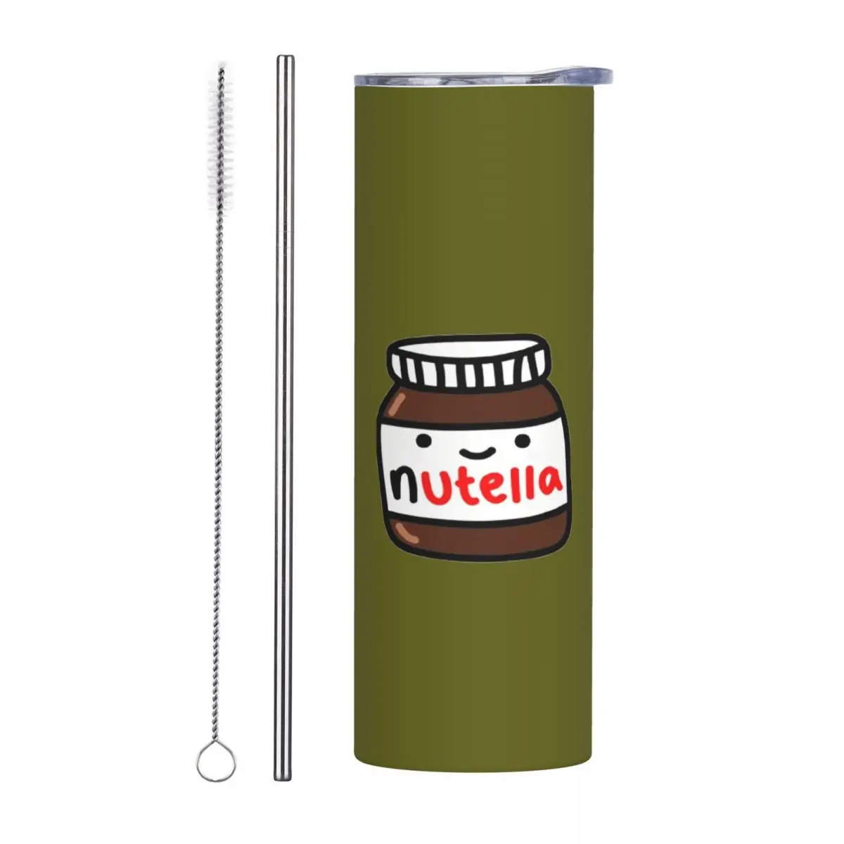 

Стакан Nutella из нержавеющей стали, кружки с вакуумной изоляцией, термохолодная соломинка с крышкой, 20 унций