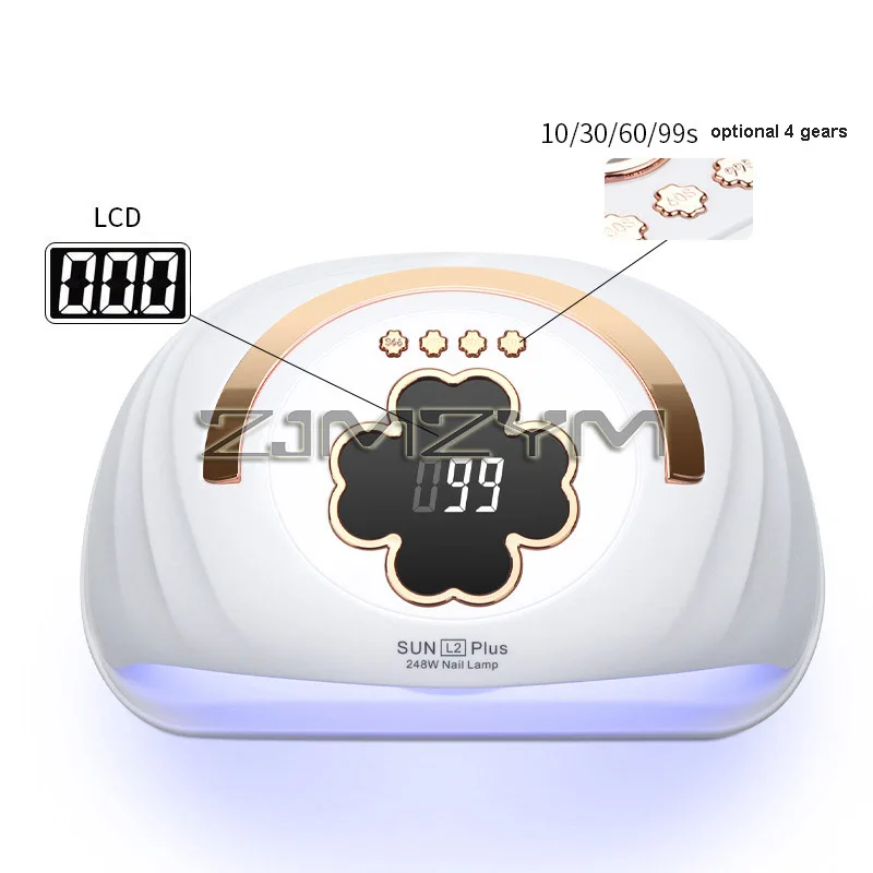 Secador de unhas de secagem rápida lâmpada LED UV Gel polonês secagem lâmpada, ferramentas de manicure, 248W