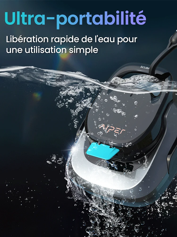 Überholter AIPER kabelloser automatischer Poolreiniger, starke Saugkraft 1200GPH, leicht, 90 Minuten Laufzeit, für ebene Aufstellpools bis 860 sq.ft