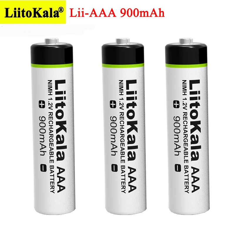 LiitoKala Original 1.2V AAA 900mAh NiMH Battery Rechargeable Battery for Flashlight, Toys,remote control