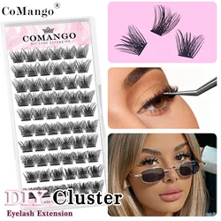 Lash Clusters DIY Eyelash Extensions 60 Clusters C D Curl CoMango Mega Volume Individual Lashes Cluster DIY At Home