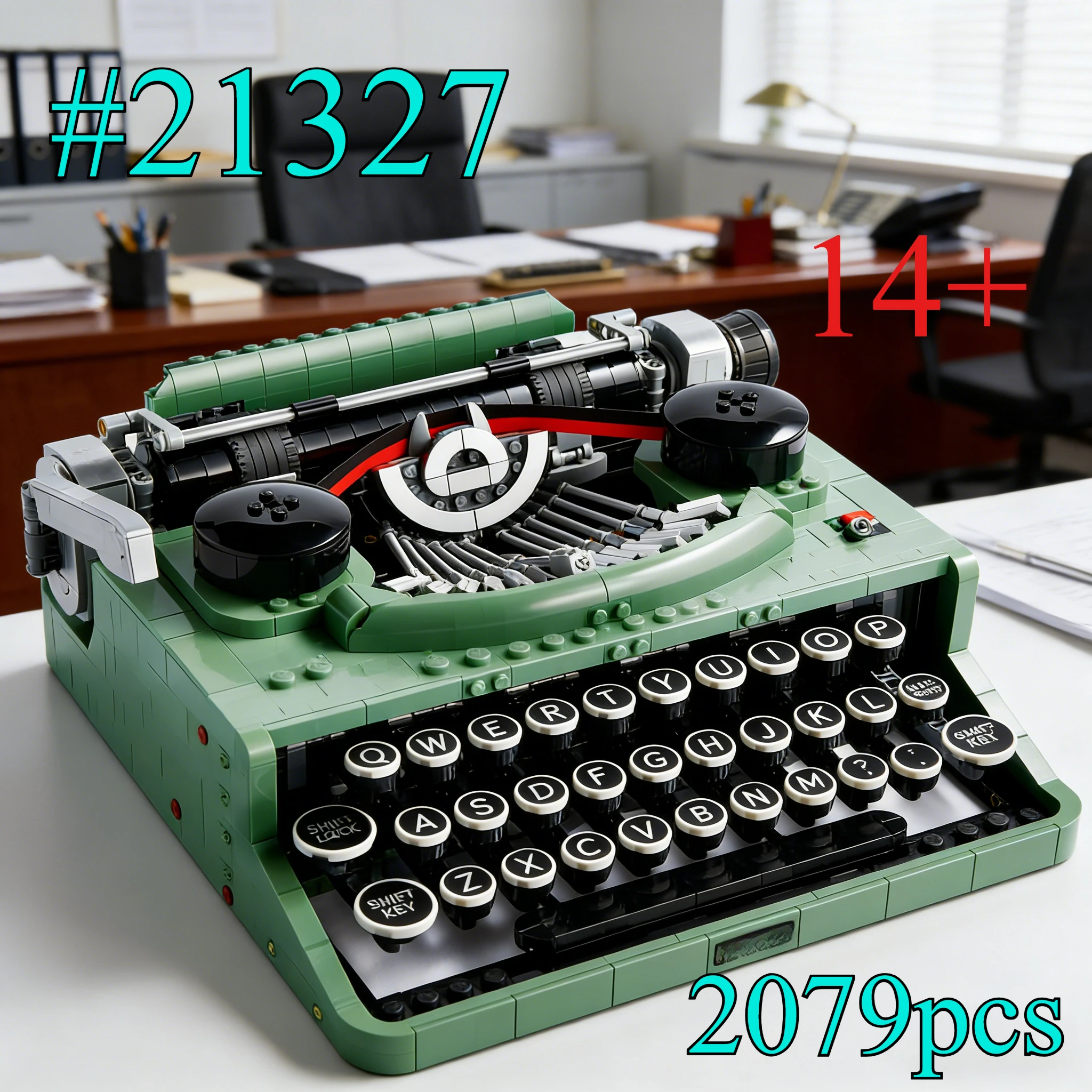 exquisite-green-typewriter-21327-building-blocks-sets-suitable-for-birthday-gifts-compatible-with-legoed-particles，2079pcs