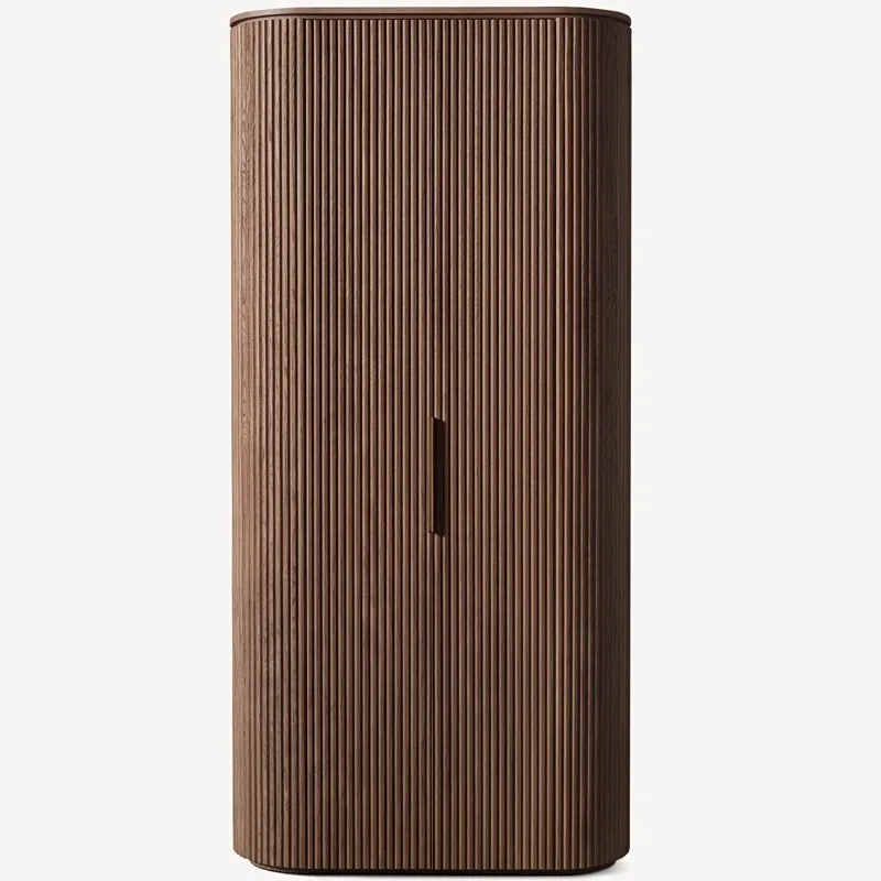 

Light Luxury Bookcase American Rural Retro Solid Wood Home Double Door Wardrobe Home