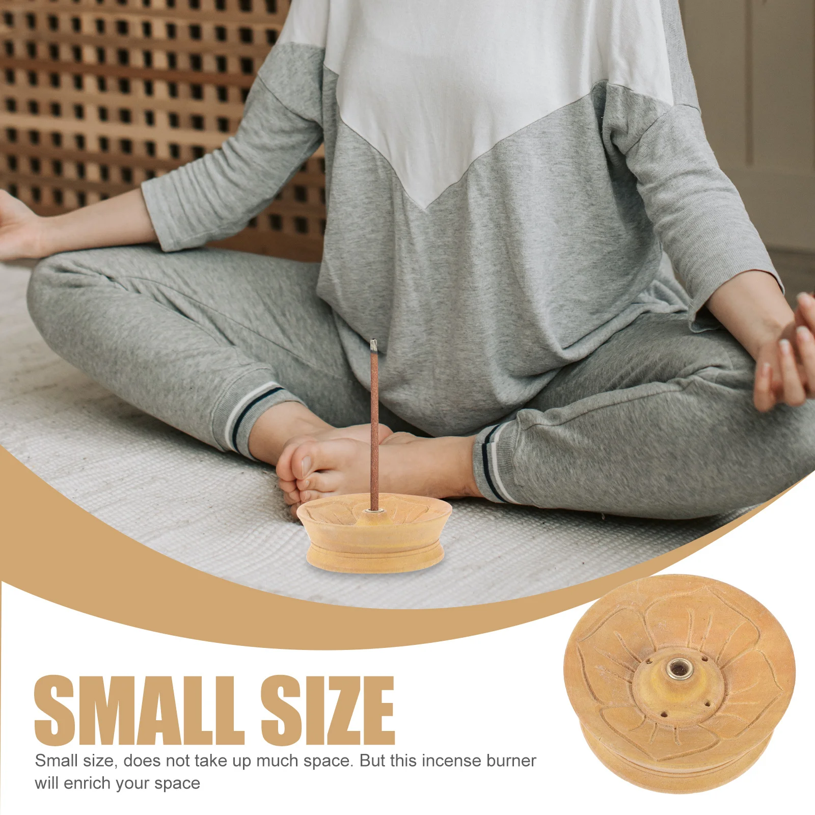 

Incense Rope Holder Wooden Retro Incense Rope Burner Compact Size for Bedroom Study Office Table Decoration Censer