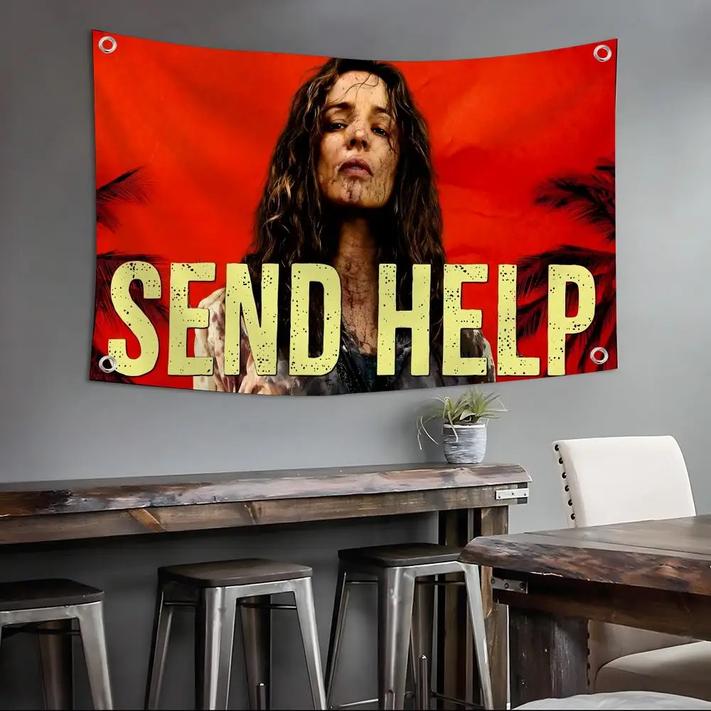 S-Send Help MOIVE Flags Custom Camping Outdoor Garden Room Decor Backdrops Wall Art Family Gifts